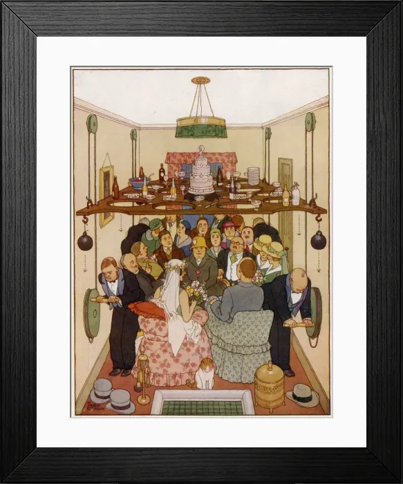 Framed Print : An Ideal Home No. III. Space Economy At A Wedding Reception Framed Print : An Ideal Home No. III. Space Economy At A Wedding Reception