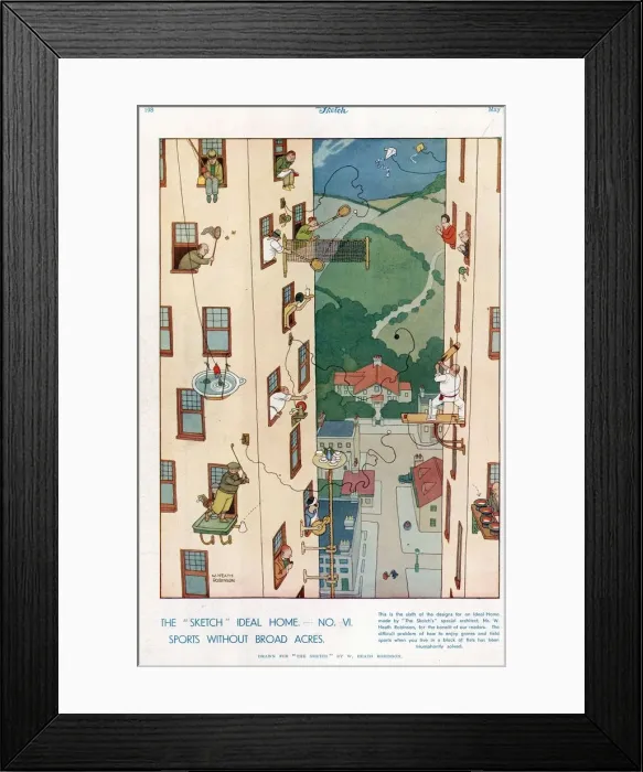 Framed Print : The Sketch Ideal Home No. VI. Sports Without Broad Acres by Framed Print : The Sketch Ideal Home No. VI. Sports Without Broad Acres by