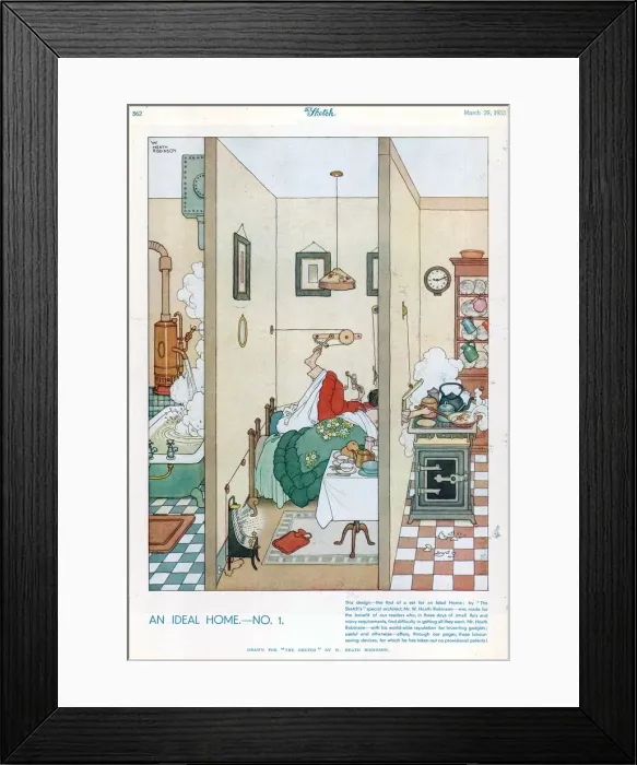 Framed Print : An Ideal Home No. I by William Heath Robinson Framed Print : An Ideal Home No. I by William Heath Robinson