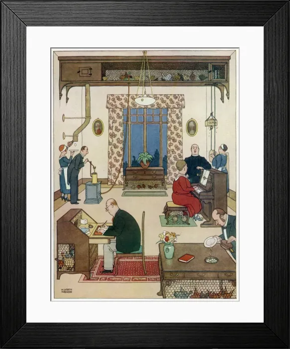 Framed Print : An Ideal Home No. IV. Top-Floor Chicken Farm by William Heat Framed Print : An Ideal Home No. IV. Top-Floor Chicken Farm by William Heat