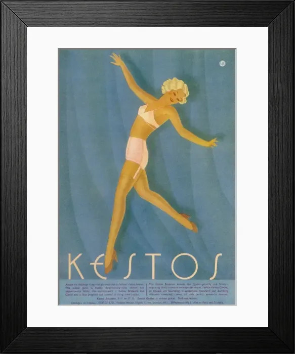 Framed Print : Kestos lingerie advertisement Framed Print : Kestos lingerie advertisement