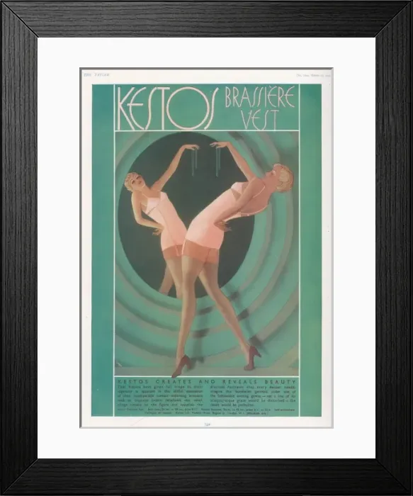 Framed Print : Kestos lingerie advertisement