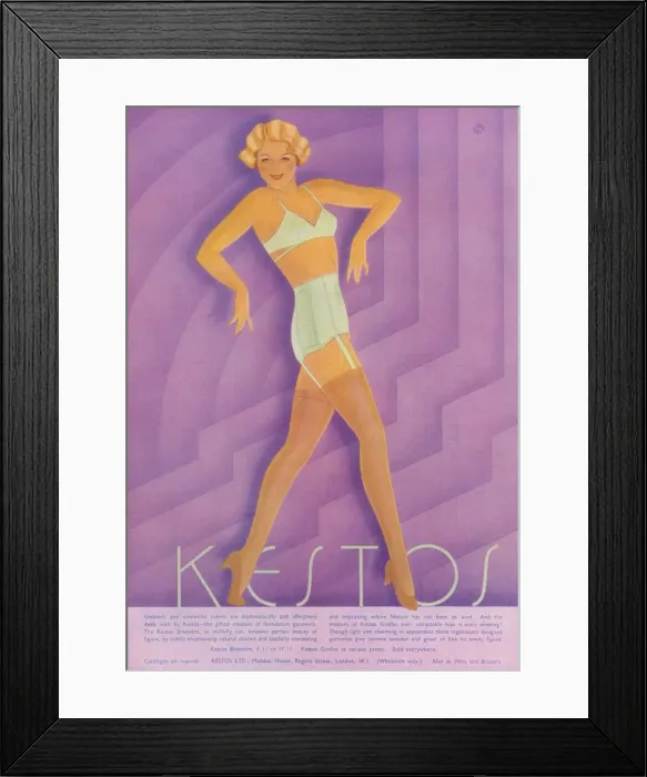 Framed Print : Kestos lingerie advertisement Framed Print : Kestos lingerie advertisement