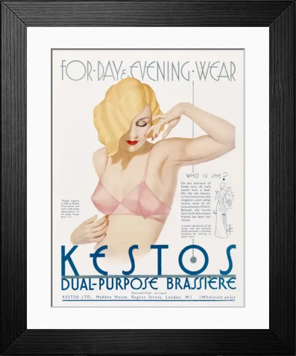 Framed Print : Kestos lingerie advertisement