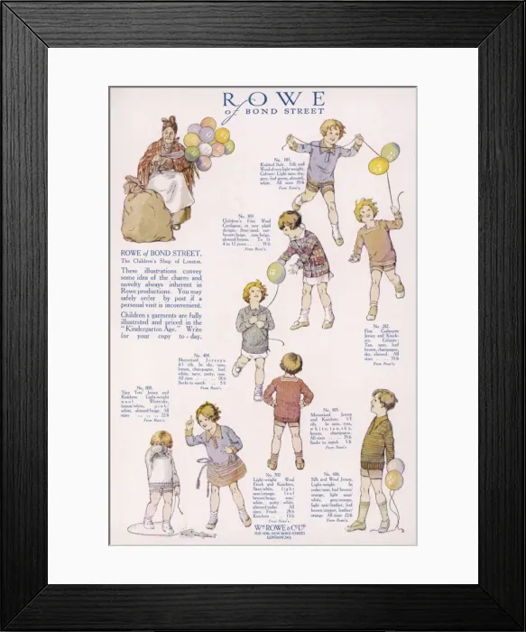 Framed Print : Rowe childrens fashion 1926 Framed Print : Rowe childrens fashion 1926