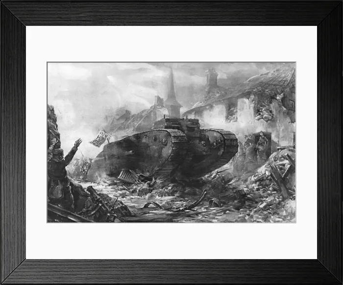 Framed Print : The introduction of tanks into battle on the Western Front Framed Print : The introduction of tanks into battle on the Western Front