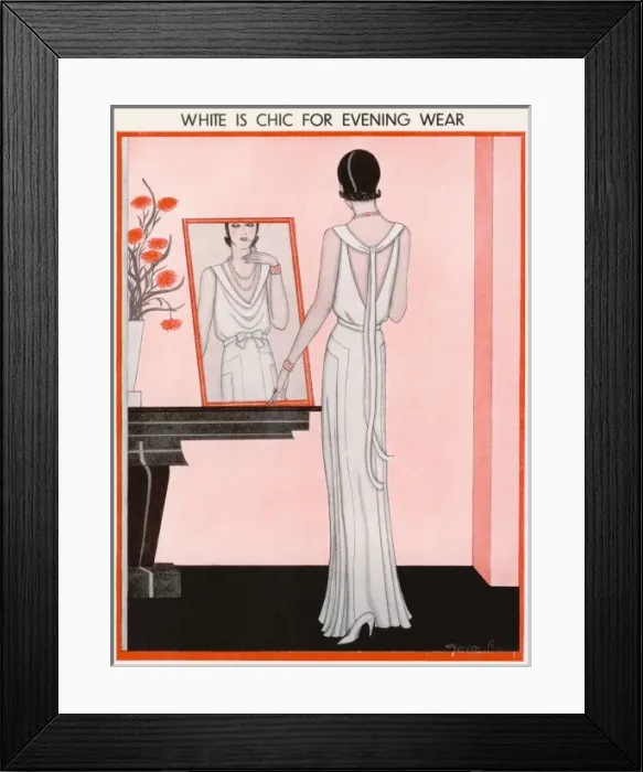 Framed Print : White evening gown by Gordon Conway Framed Print : White evening gown by Gordon Conway