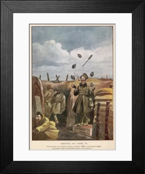 Framed Print : Keeping His Hand In, by Bruce Bairnsfather Framed Print : Keeping His Hand In, by Bruce Bairnsfather