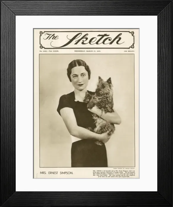Framed Print : The Sketch front cover: Mrs Ernest Simpson Framed Print : The Sketch front cover: Mrs Ernest Simpson