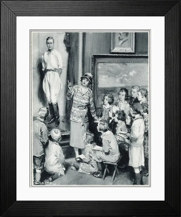 Framed Print : Children at Manchester City Art Gallery learning 1925