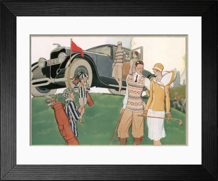 Framed Print : Golfing Time by Rene Vincent