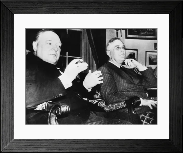 Framed Print : Winston Churchill and Franklin D. Roosevelt at the White Hou