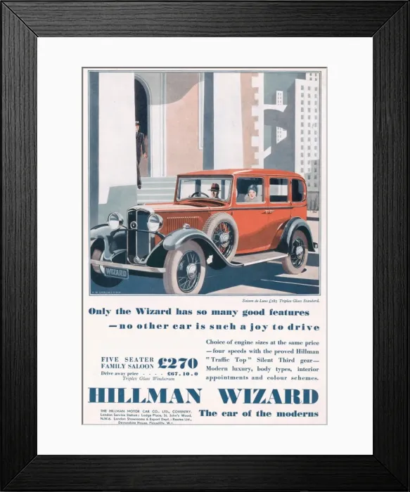 Framed Print : Advertisement for Hillman Wizard