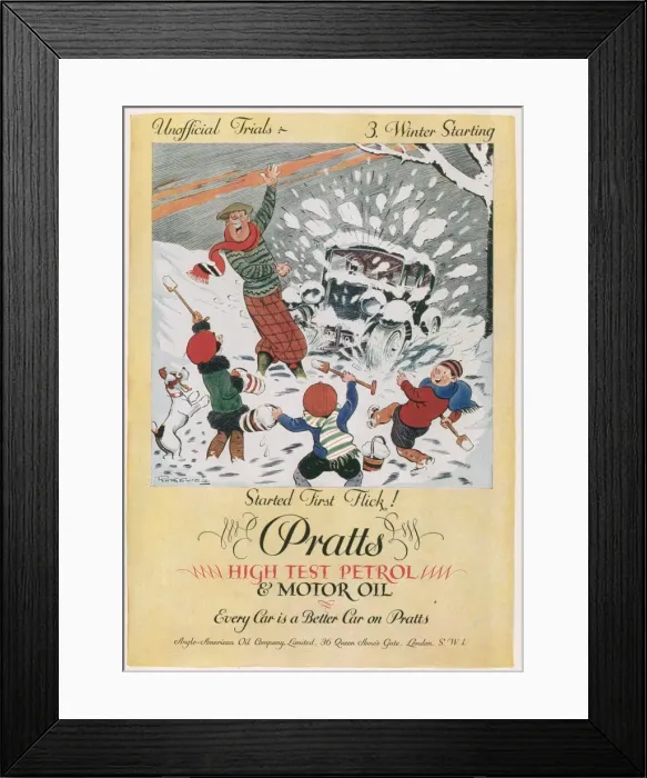 Framed Print : Advertisement for Pratts Petrol
