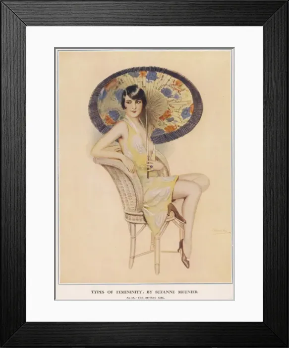 Framed Print : Types of Femininity: by Suzanne Meunier. No. IX. - The Rivie Framed Print : Types of Femininity: by Suzanne Meunier. No. IX. - The Rivie