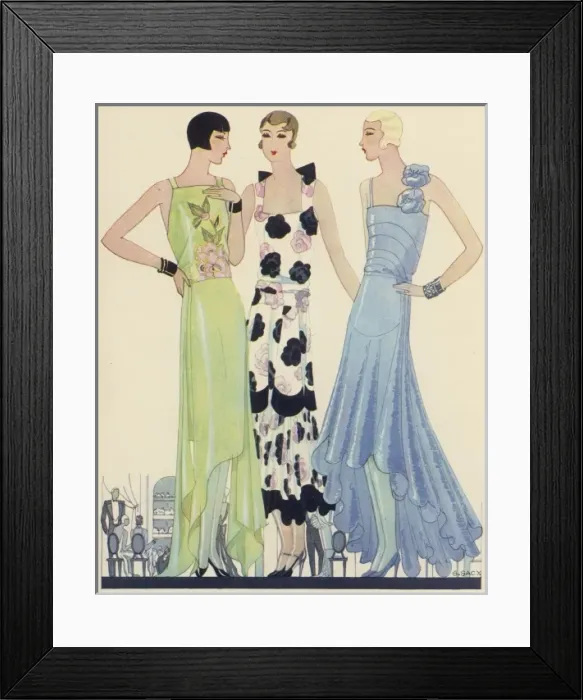 Framed Print : Flounces and a High Waist Line, by G. Sacy Framed Print : Flounces and a High Waist Line, by G. Sacy