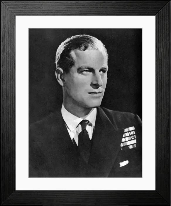 Framed Print : Lieutenant Philip Mountbatten