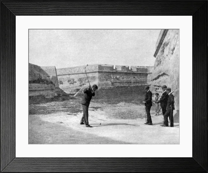 Framed Print : Driving from the eighth tee at the Royal Malta Golf Club Framed Print : Driving from the eighth tee at the Royal Malta Golf Club