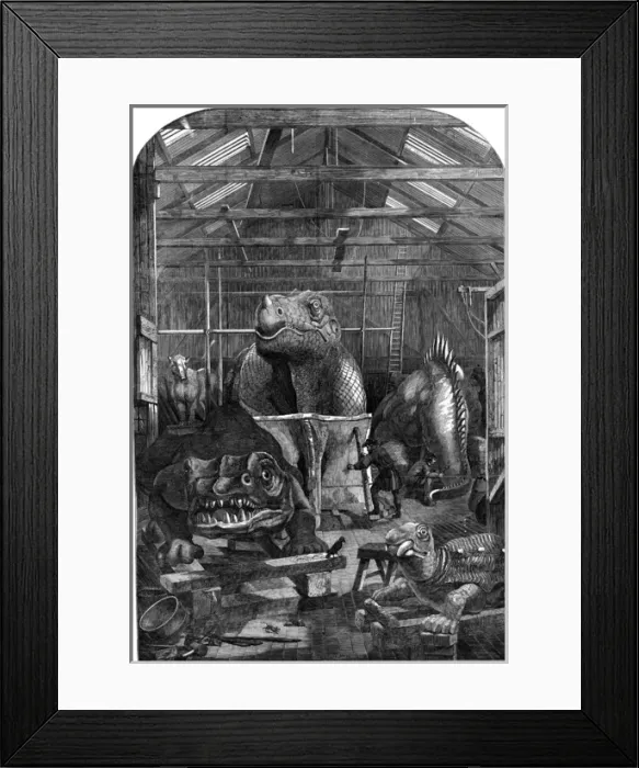 Framed Print : The Extinct Animals model-room at the Crystal Palace, Sydenh Framed Print : The Extinct Animals model-room at the Crystal Palace, Sydenh