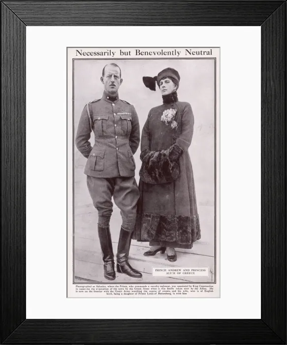 Framed Print : Prince Andrew of Greece, with his wife, Princess Alice, daug Framed Print : Prince Andrew of Greece, with his wife, Princess Alice, daug