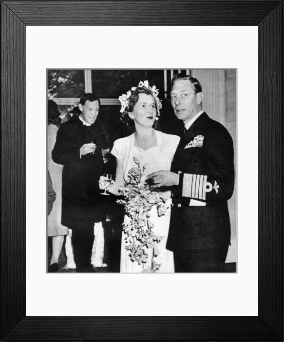 Framed Print : King George VI talks to the Hon. Margaret Elphinstone