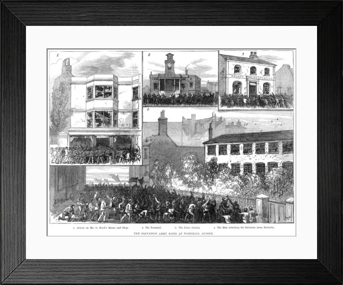 Framed Print : The Salvation Army Riots at Worthing, Sussex Framed Print : The Salvation Army Riots at Worthing, Sussex