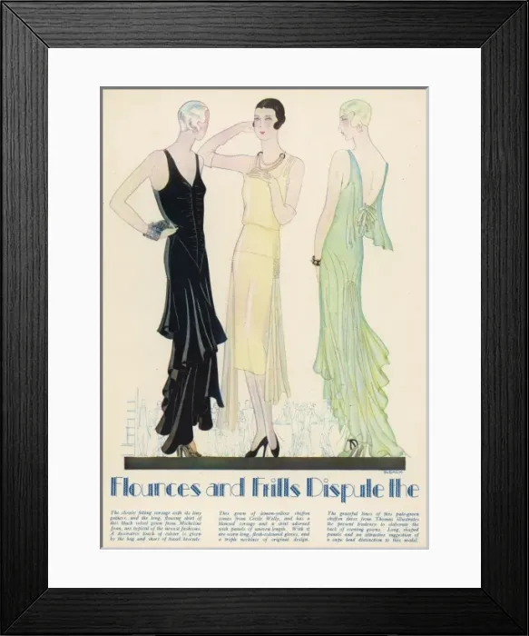 Framed Print : Flounces and Frill Dispute the Favours of the Evening Mode Framed Print : Flounces and Frill Dispute the Favours of the Evening Mode