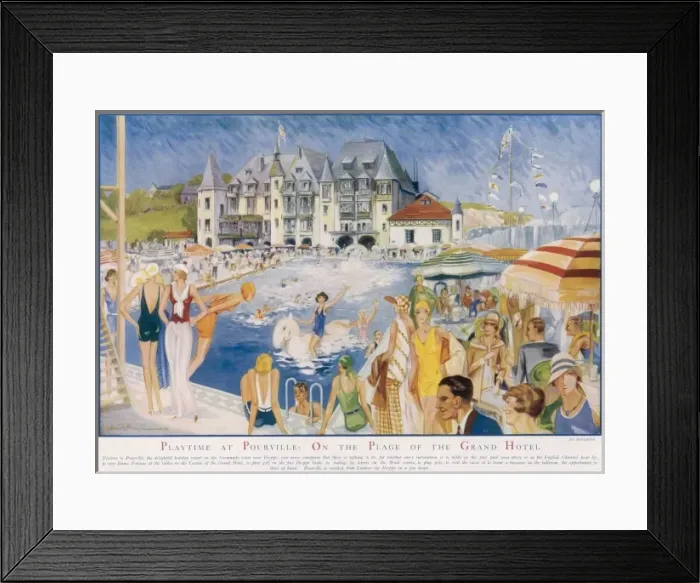 Framed Print : Playtime at Pourville: On the Plage of the Grand Hotel by Ho Framed Print : Playtime at Pourville: On the Plage of the Grand Hotel by Ho