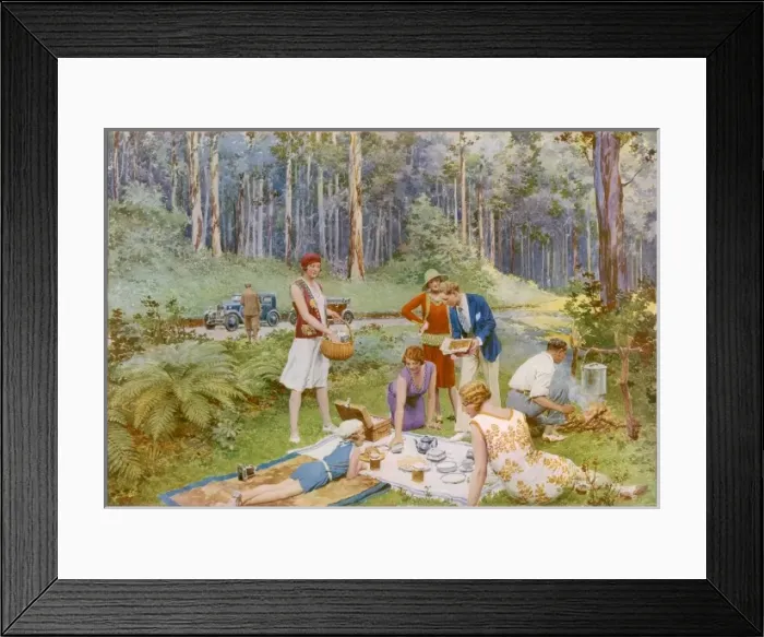 Framed Print : In The Blue Gums Azure Shade - An Australian Bush Picnic