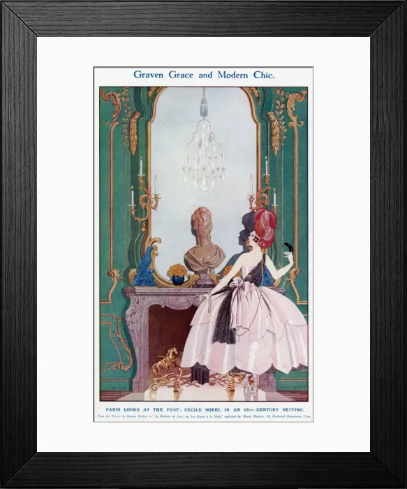 Framed Print : Graven Grace and Modern Chic by George Barbier Framed Print : Graven Grace and Modern Chic by George Barbier