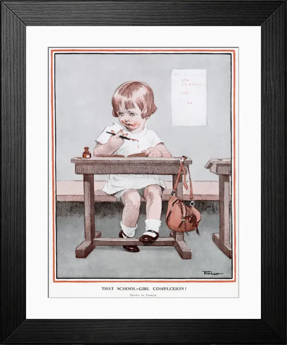Framed Print : That School-Girl Complexion! by Topham 1926 Framed Print : That School-Girl Complexion! by Topham 1926