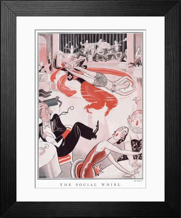 Framed Print : A pair of over-exuberant dancers entertaining the audience. Date: 1929 Framed Print : A pair of over-exuberant dancers entertaining the audience. Date: 1929