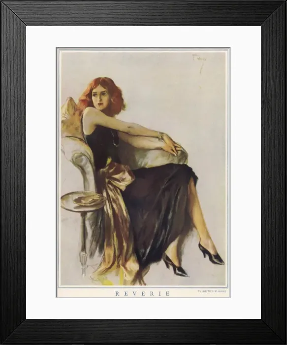 Framed Print : Reverie. A woman daydreaming