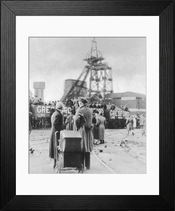 Framed Print : Waiting for the news of the Missing, Gresford Colliery Framed Print : Waiting for the news of the Missing, Gresford Colliery