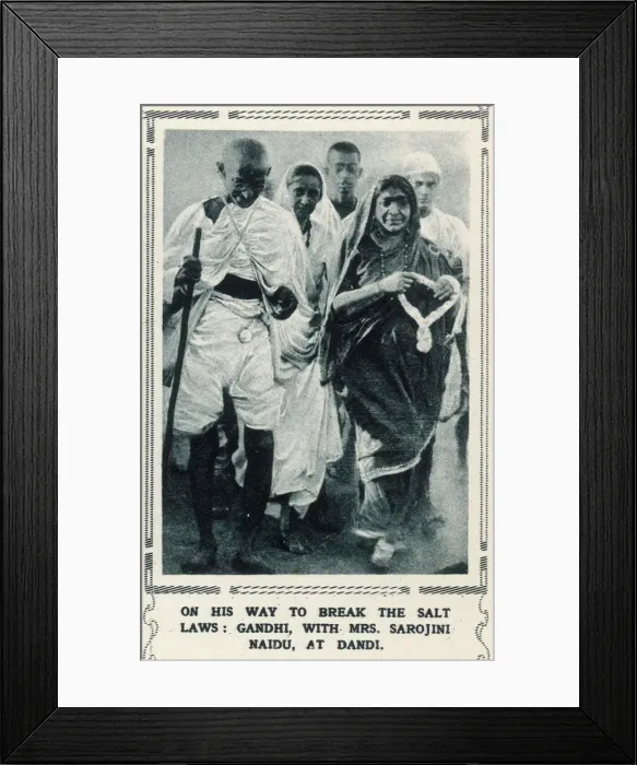 Framed Print : Gandhi breaking the Salt Laws Framed Print : Gandhi breaking the Salt Laws
