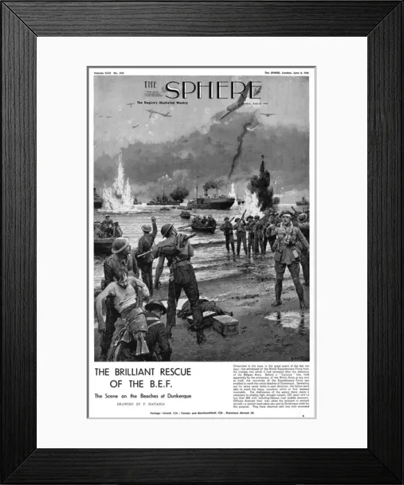 Framed Print : Rescue of the B. E. F. at Dunkerque by Matania Framed Print : Rescue of the B. E. F. at Dunkerque by Matania