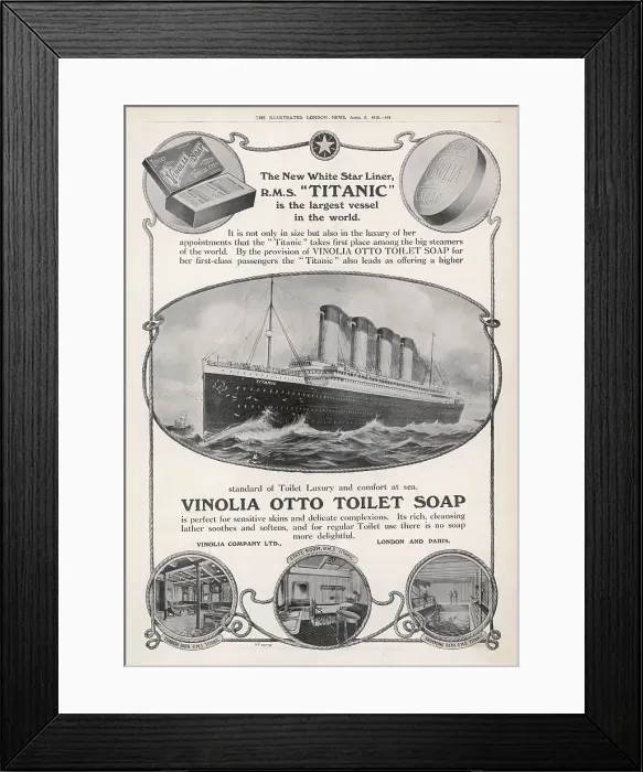 Framed Print : Vinolia Soap promotion featuring RMS Titanic