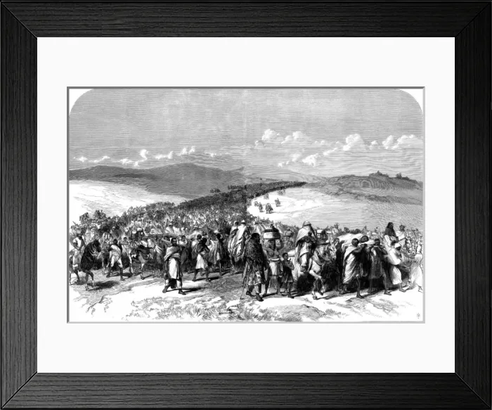 Framed Print : Abyssinian Expedition: The Exodus of Theodores Broken Army Framed Print : Abyssinian Expedition: The Exodus of Theodores Broken Army