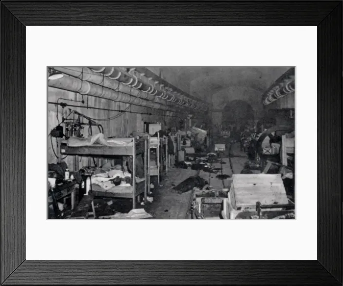 Framed Print : The Sleeping Quarters of German Machinists Framed Print : The Sleeping Quarters of German Machinists