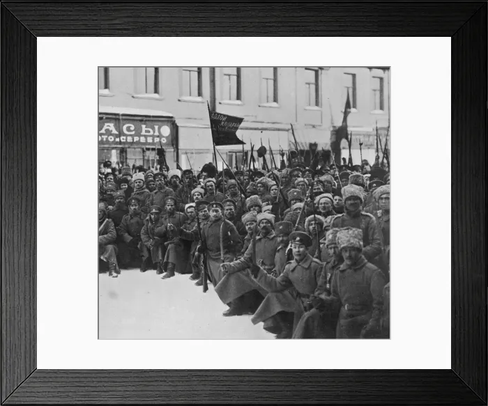 Framed Print : Insurgent Soldiers Marching to the Duma Framed Print : Insurgent Soldiers Marching to the Duma