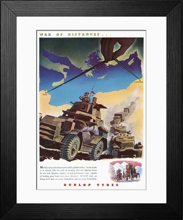 Framed Print : Advert for Dunlop Tyres Framed Print : Advert for Dunlop Tyres