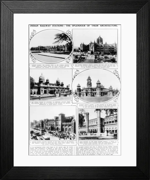 Framed Print : Indain Railway Stations: The Splendor of their Architecture