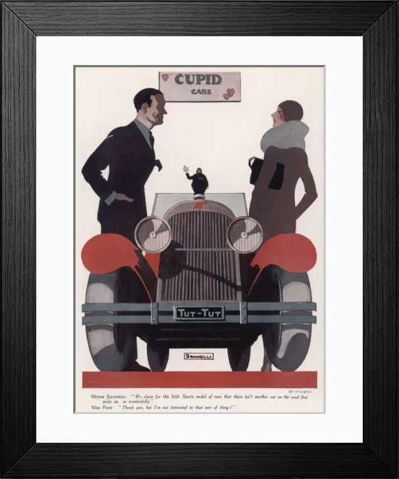 Framed Print : Cupid Cars cartoon by Stanelli Framed Print : Cupid Cars cartoon by Stanelli