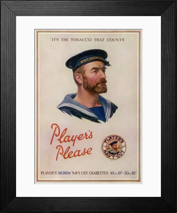 Framed Print : Players Navy Cut Framed Print : Players Navy Cut