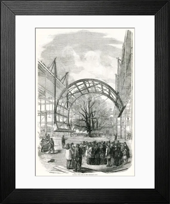 Framed Print : Progress of building for the International Exhibition 1851 Framed Print : Progress of building for the International Exhibition 1851