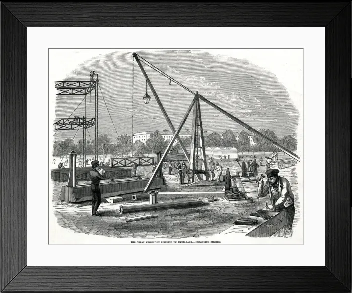 Framed Print : Progress of building for the International Exhibition 1851