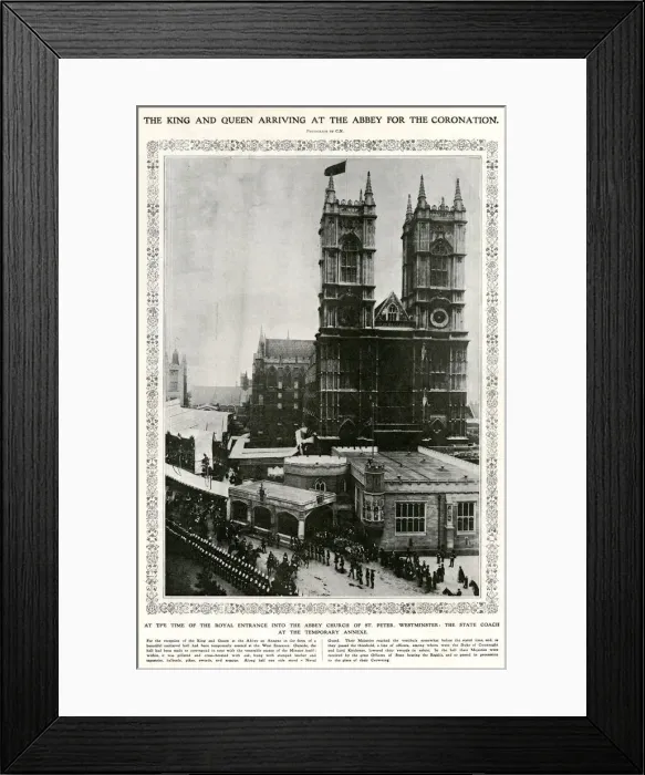 Framed Print : Coronation of George V - arriving at Westminster Abbey 1911
