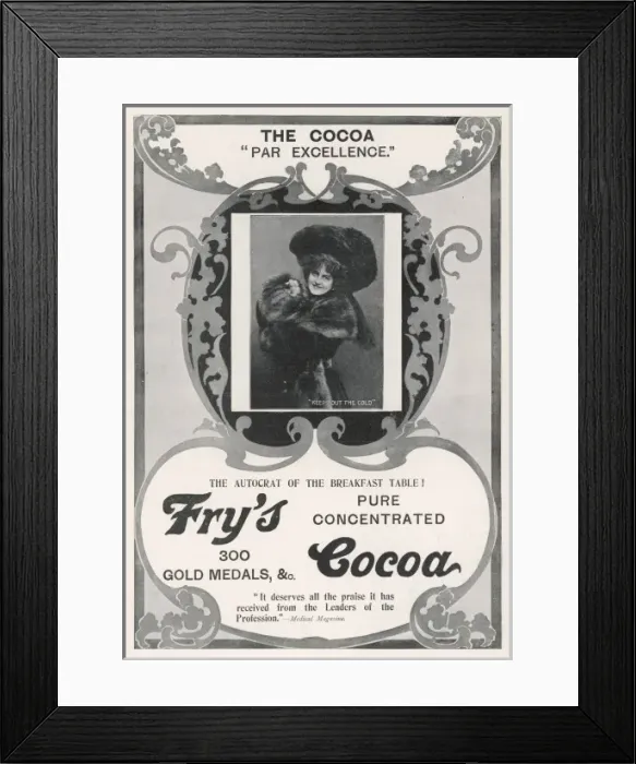 Framed Print : Frys Cocoa Advert Framed Print : Frys Cocoa Advert