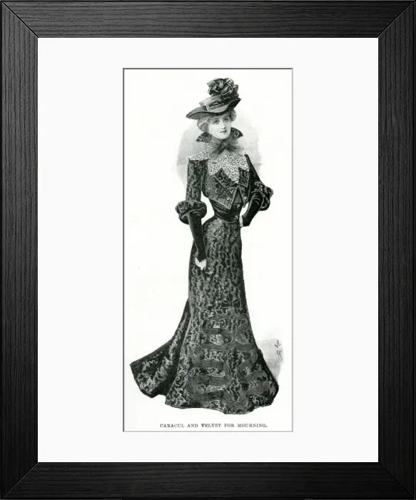 Framed Print : Caracul and velvet for mourning 1901