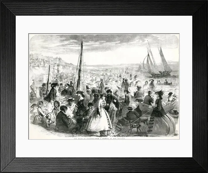 Framed Print : Beach at Brighton 1859 Framed Print : Beach at Brighton 1859